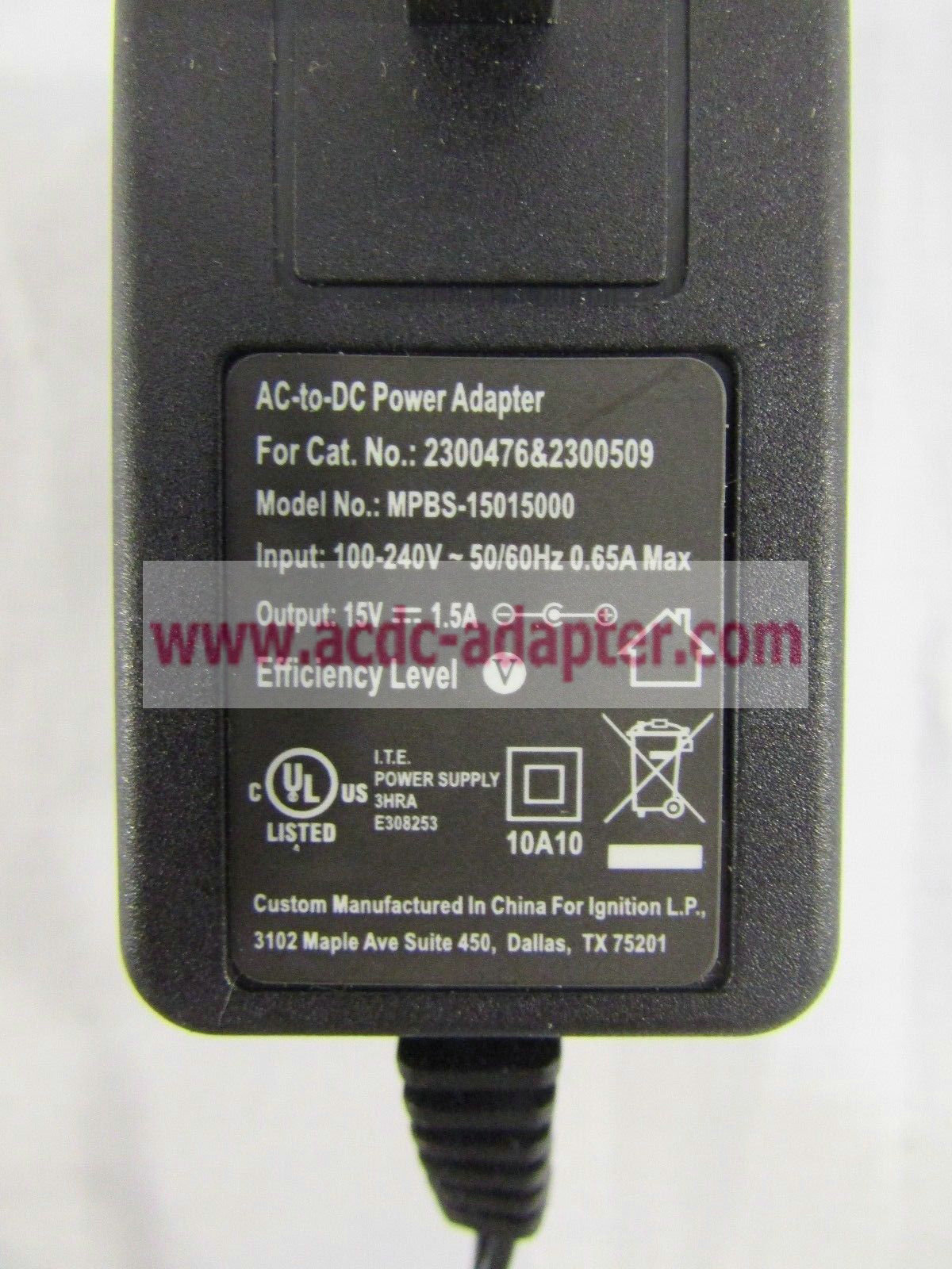 New AC-to-DC Power Adapter MPBS-15015000 15V 1.5A ac adapter charger